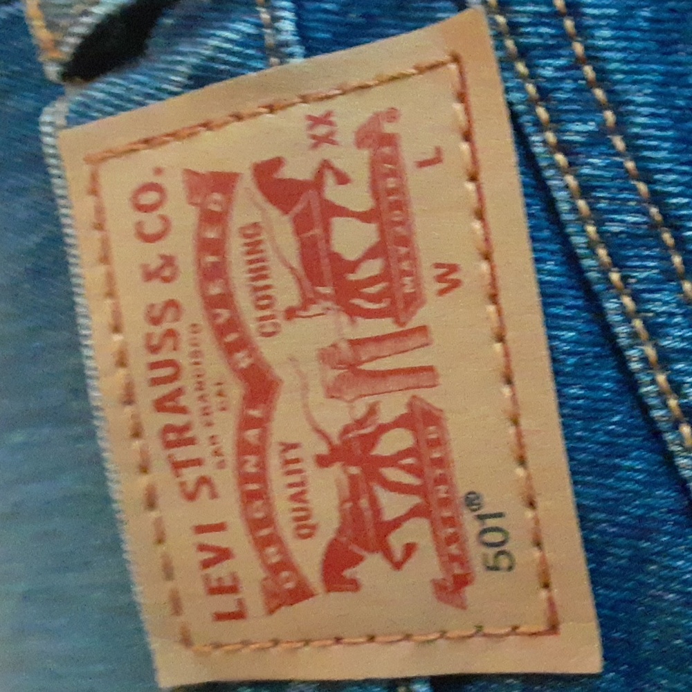 Levi's 501 Jeams Women's Crlppex Blue Straight Wide Size 27/26 Classic Denim - Picture 6 of 8
